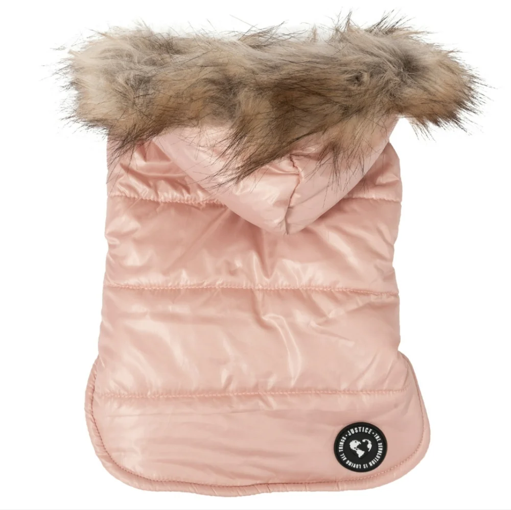 NWT Justice Dog Reversible Puffer Jacket